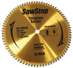SawStop Titanium Series 80th 10" sawblade