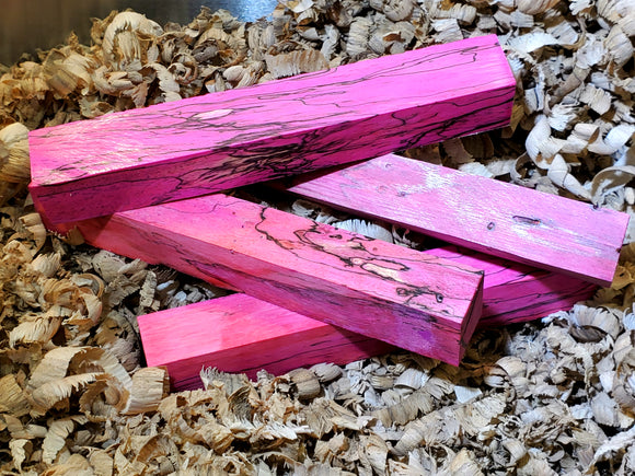 Stabilized Spalted Tamarind Pen Blank - Extreme Pink Dye